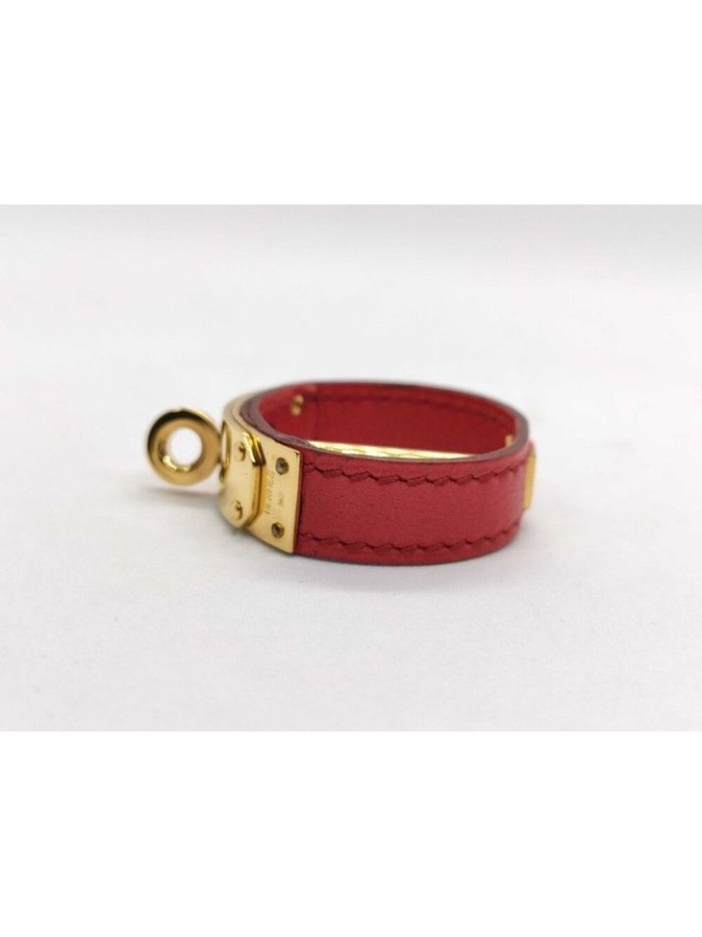 Hermes Scarf Ring Kelly Gold Red Leather - Picture 2 of 10